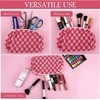 1Pc Checkered Makeup Bag Knitted Cosmetic Bag,Large Capacity Makeup Bag