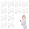 12 pares de guantes humectantes blancos sin dedos, guantes de