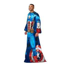 Northwest Comfy Throw Blanket with Sleeves, Adult (48 x 71 in), Captain America
