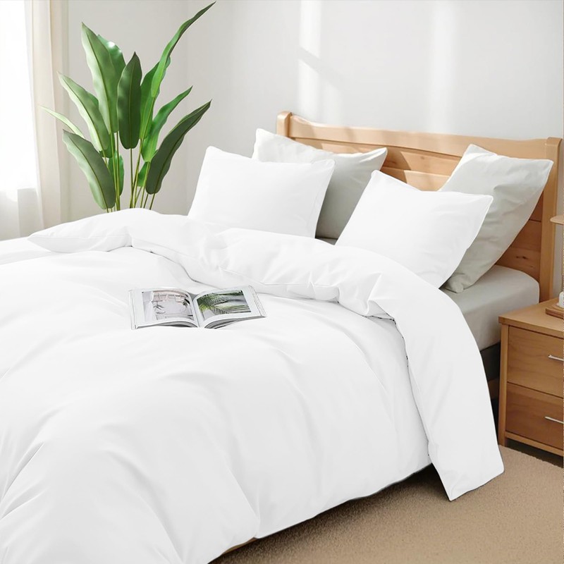 SSW HOMES Duvet Cover Single (White) - 2 Pcs Brushed