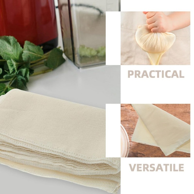 Kichvoe Unbleached Cotton Cheesecloth 12pcs Fabric Reusable Fine Mesh Cloth