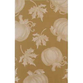 Erlene Home Fashions Print of Autumn Leaves and Pumpkins on Assorted Colors Vinyl Flannel Back Tablecloth (Gold, 52" x 52" Square)
