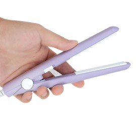 HuGuWdy Mini Hair Straightener，2 in 1 Straight and Curly 100-240V 20W Tourmaline Ceramic + Plastic，Mini Flat Iron Small Mini Straightener Flat Iron for Travel, Dormitory or Home (US Plug)