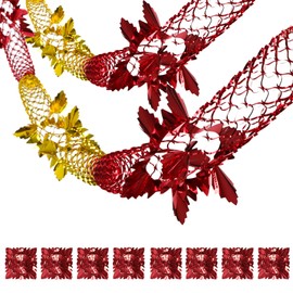 8pcs Christmas Ceiling Decorations Gold Red Foil Christmas Decorations Indoor Christmas Hanging Decorations Garland Decorations for Xmas New Year Party (Gold & Red)