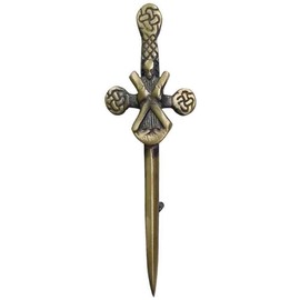 Celtic Kilt Pin with St Andrew Badge Design Antique Finish