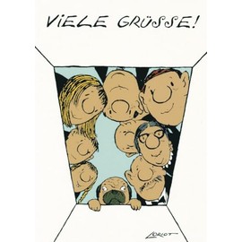 Inkognito Postcards, occasion: "everything", motif: greetings "Many greetings", artist: Loriot (Vicco von Bülow), item number: 15183, by Berliner Verlag