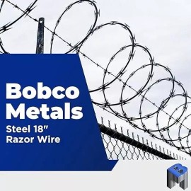 Bobco Metals Razor Wire Razor Barbed Wire Galvanized Steel 18" 1 Coils 50 Ft Per Roll CBT-65
