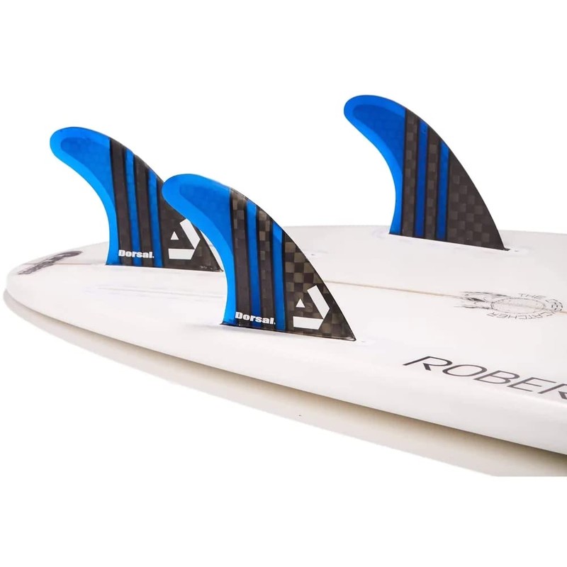 DORSAL Surfboard Fins Thruster 3 Set Future Compatible Medium Blue