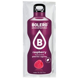 Bolero- Sugar Free Drink Mix Packets Raspberry Fruit Flavors | Powdered Flavored Water Packets | 12 Large Sachet On The Go Packets