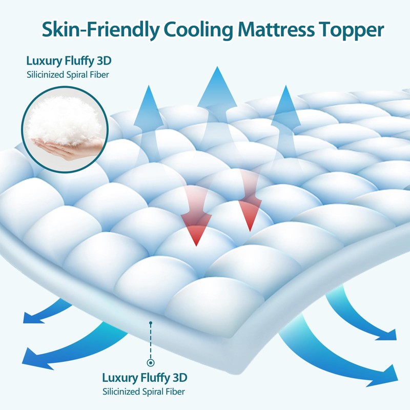 CYMULA Mattress Topper Queen Size - Extra Thick Cooling Mattress