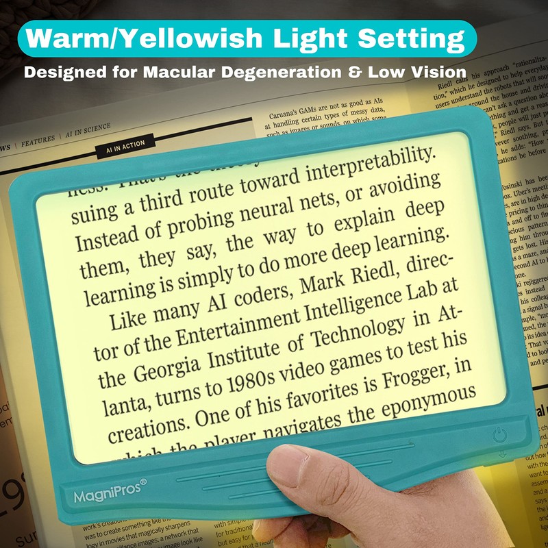 MAGNIPROS 5X [Rechargeable] LED Page Magnifier | 3 Stepless Color