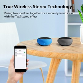 Portable Bluetooth Speakers Wireless Mini Speaker with Enhanced Bass,HD Sound,Wearable Speaker with Microphone,9.5H Playtime,IPX6 Waterproof Suitable for Sports,Outdoor Travel and Home (Blue)