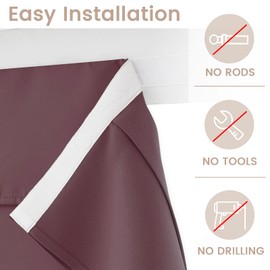 Vatge Narrow Door Curtain Front Door Window Covering Thermal Insulated Blackout Short Window Blinds for Classroom and Office for Privacy, 1 Panel, W8 x L36, Nostalgia Rose