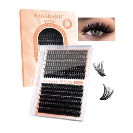 NAGARAKU Lash Clusters, 280pcs 60D&80D DIY Cluster Lashes Individual Cluster Eyelash Extensions Volume False Eyelash Thin Band Lash (Black, 0.07C, 9-15mm)