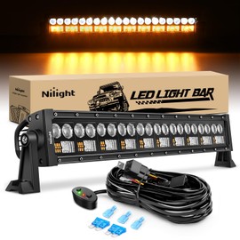Nilight LED Light Bar 7D 22Inch 150W Spot Flood Combo Beam Amber White Work Offroad Lighting Driving Fog Lights for SUV ATV UTV Pickup Truck Boat