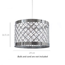 INNOTECK Acrylic Moda Sparkly Ceiling Pendant Light Shade, Steel