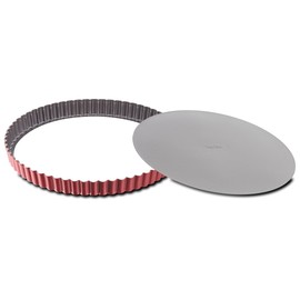 Tefal j1641514 Tart Mould Loose Base, Steel, 30 cm, Red