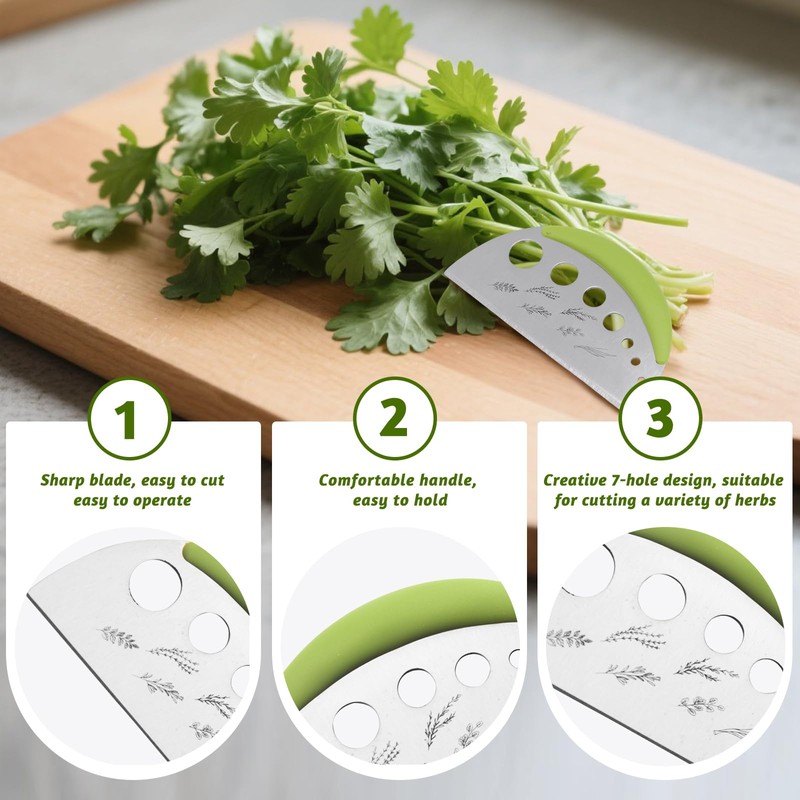 2 Pack Stainless Steel Herb Stripper, 7 Holes Leaf Remover
