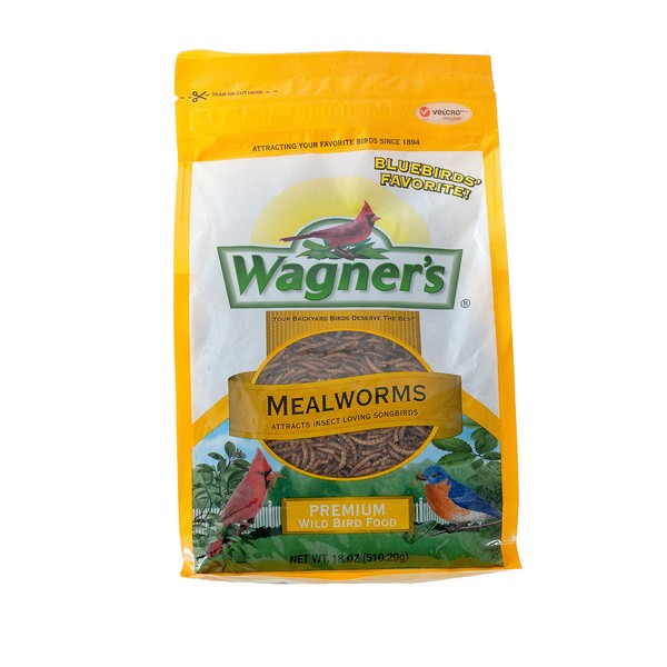 Wagner's 58005 Mealworms Wild Bird Food, 18-Ounce Bag