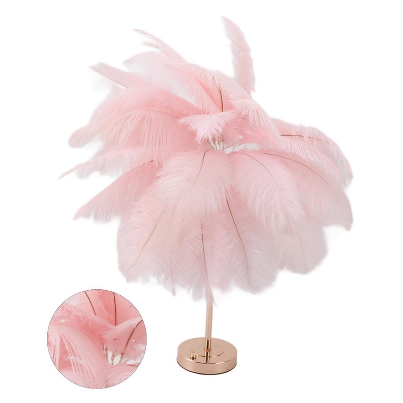 Decorative Table Lamp 30PCS Feathers USB Rechargeable Light Touch Control