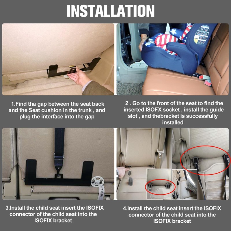 JHKLS Universal Child Seat Anchor Kit Safe Cars Seat Mount
