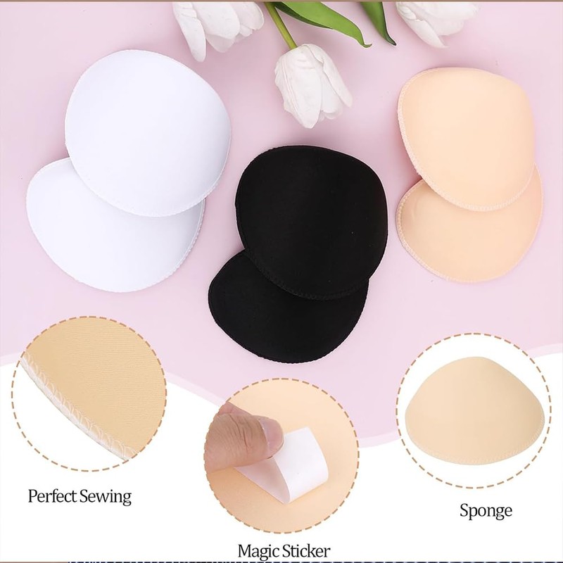 3 Pairs Shoulder Pads, 1.5cm Thickness Set-in Foam Pad,Clothing Sewing