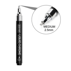 ZEYAR Liquid Chrome Marker Paint Marker, Shiny Silver Pen for smooth surfaces, High-gloss display effects, Medium Point, set of 2