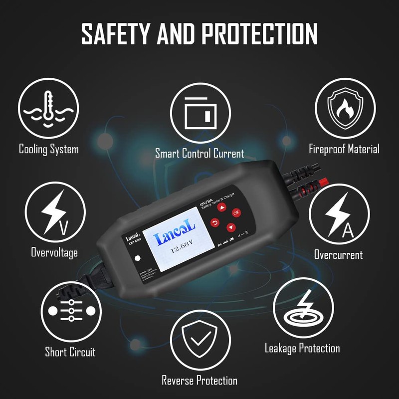 CAT-500 12V Car Battery Tester & Charger, 2-in-1 8-Step Smart