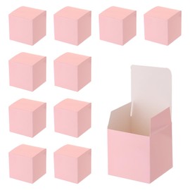 uxcell 25 Pcs Pink Gift Boxes, 4"x4"x4" Kraft Paper Candy Gift Boxes with Lids Cube Gift Boxes Bulk for Crafting Cupcake Christmas Wedding Presents Birthday Bridesmaids