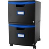 Storex Plastic Two-Drawer File Cabinet – Locking Document Organizer with