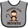 inktastic Daddys Little Monkey Baby Bib Heather and Black 13aea