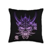 Hannya Oni Mask/ Japan Anime, Demon Warrior Mask, Throw Pillow