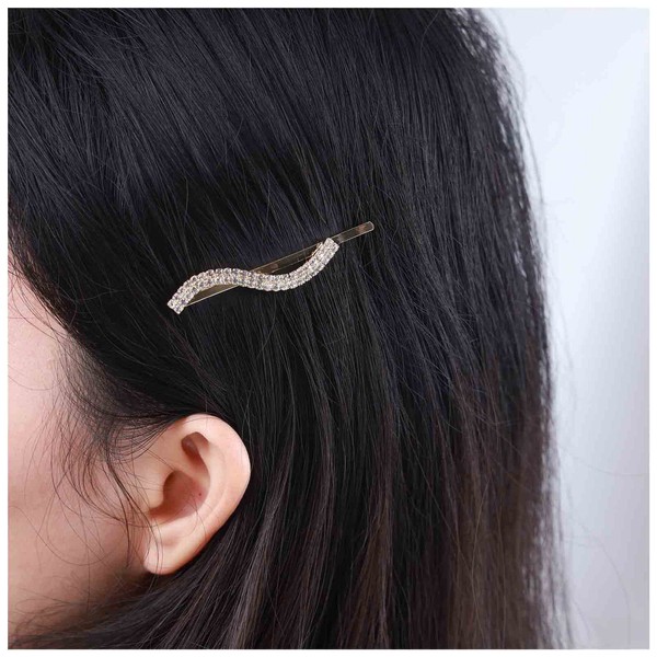 Allereyae Rhinestone Hair Clip Barrette S Shape Crystal Hairpins Barrette