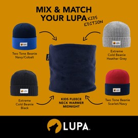 LUPA Kids Handmade Double-Layer Fleece Neck Warmer - Kids Neck Warmer for Boys & Girls - Fleece Neck Gaiter for Winter (Midnight, Small (2-6))