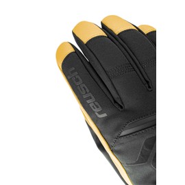 Reusch Down Spirit Gore-tex Extra Warm, Waterproof and Breathable Ski Gloves with Down, Black-Camel, 8