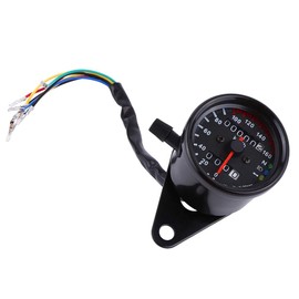 Motorcycle Odometer Speedometer Display Signal Dual Digital Display KM/H Universal 1 Piece (Black)