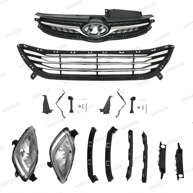 NAYSON For Elantra 2011-2013 Front Bumper Upper Lower Grille +