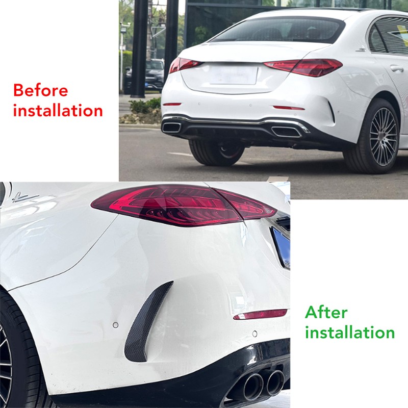 Pair of Rear Bumper Side Vent Spoiler Trim Left Right