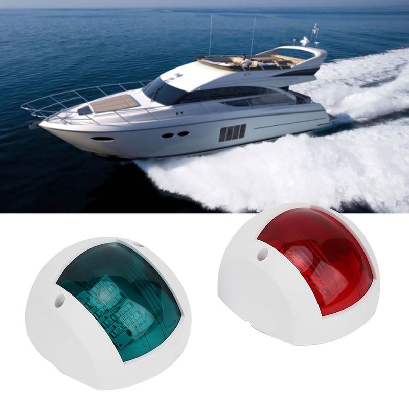 Pair of Signal Lamp Spherical Red Green LED Waterproof Boat
