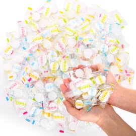 Covzoe 200 Pieces Compressed Towels, Disposable Face Towel Tablets Cleaning Kit Bulk, Portable Mini Compressed Coin Tissue for Travel, Expandable Soft Cotton Wipes for Home Hotel Camping