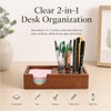 RiLiKar Wood Pencil Holder Pen Display Stand 3x3 Inch Sticky