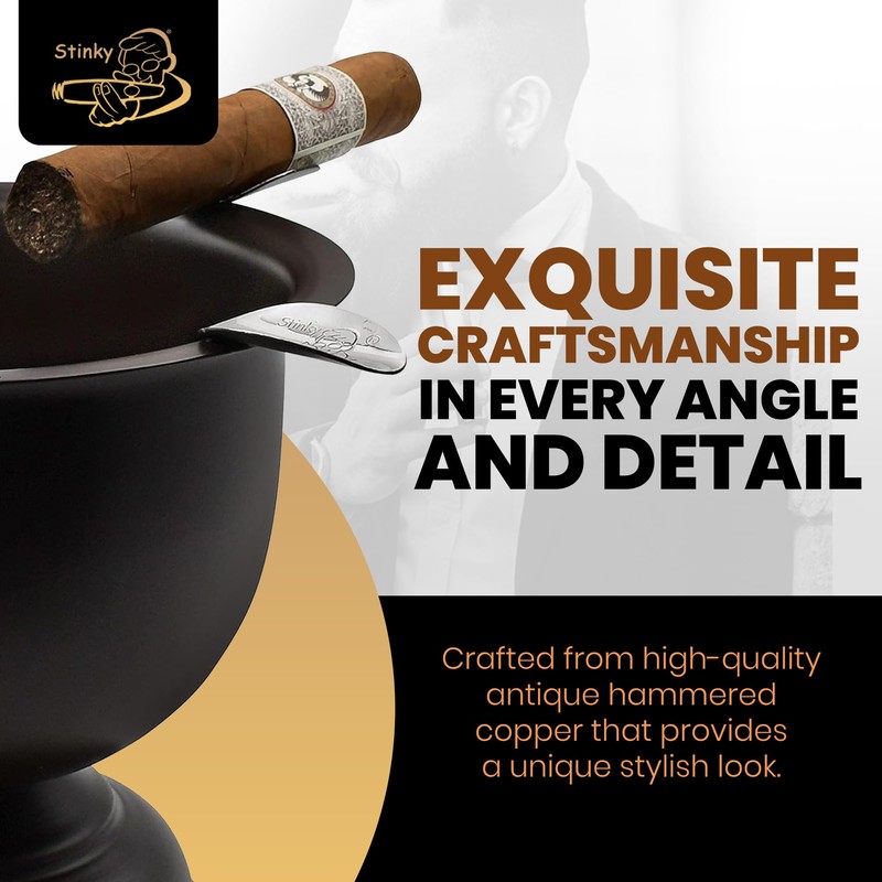 Stinky Cigar Tall Cigar Ashtray with 4 Stirrups for Indoor
