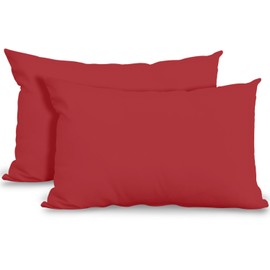 GC GAVENO CAVAILIA Super Soft Pillow Cases 2 Pack - Anti Allergic & Breathable Polycotton Pillow Covers with Envelop Closure - Washable Standard Pillowcases (50x75cm) - Red