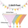 G2PLUS Fabric Bunting Banner with Tassel, 12PCS Double Sided Cotton