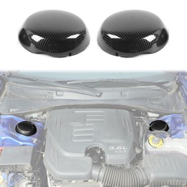 JWWY Engine Compartment Suspension Engine Bay Suspension Trim Hanging Cover for 2009-2024+ Dodge Challenger Charger Engine Accessories, ABS Carbon Fiber 2pcs