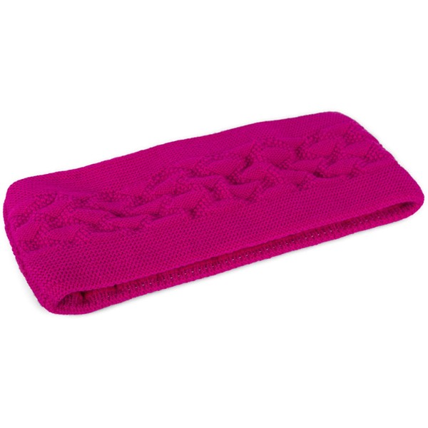 styleBREAKER Ladies Knitted Headband Plain with Check Pattern, Thermo Fleece