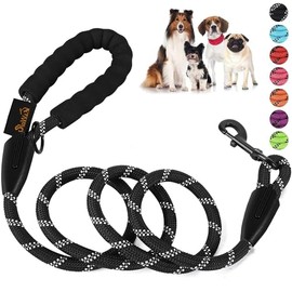 SlowTon Correa para Perro, 1.5m Grande Mediano Pequeño Correas de Entrenamiento Resistente Reflectante para Perros con Mango de Control Seguridad Acolchada Suave, Fuerte Correa Giratoria Sin Enredo