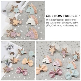 Healeved 9pcs Lovely Hair Clip Girl Party Headdress Glitter Shiny Sequin Hair Hoops for Boys and Girls