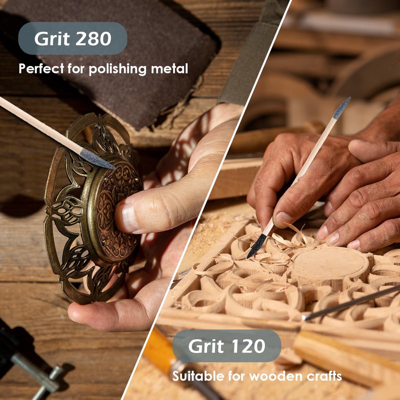 Sanding Sticks 50 Pcs, Double-Ended Sanding Tools for Wood &