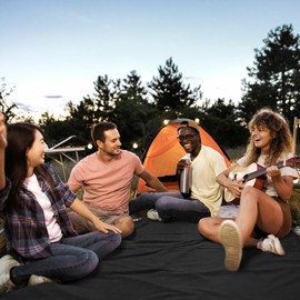 KawaGebo Kamp Fleece Waterproof Outdoor Blanket, Windproof Stadium Blanket for Camping, Picnics, and Sports Stay Dry and Comfortable 80"x58"